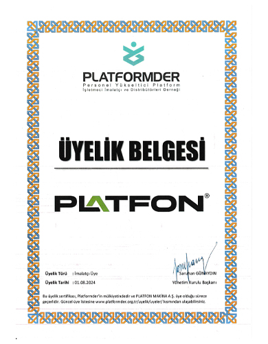 PLATFORMDER Üyelik Belgesi