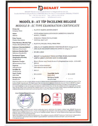 Personel Yükseltici Platform(Dikey)ME313