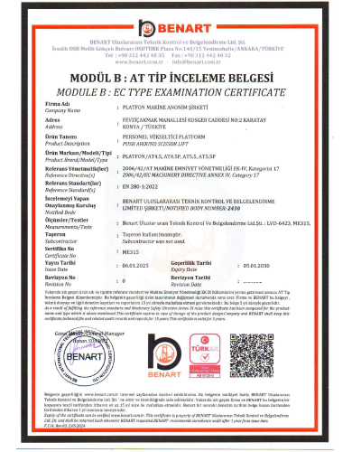 Personel Yükseltici Platform(El ile itmeli)ME315